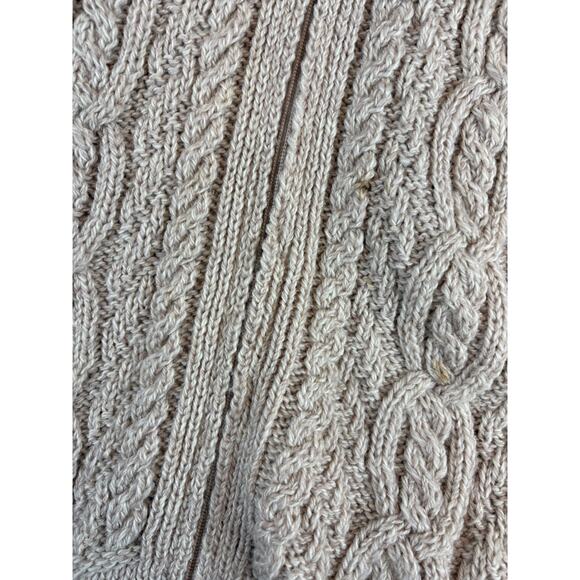 Aran Crafts Merino Wool Batwing Cape Chunky Knit Poncho Sweater Womens S/M Gray - Picture 6 of 9